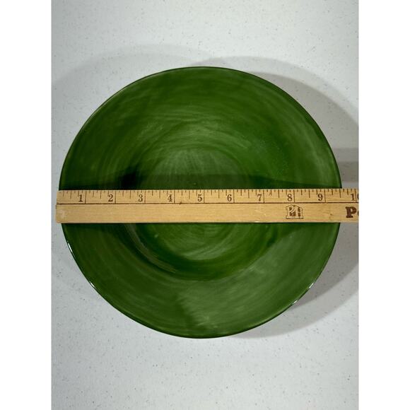 Pottery Barn Sausalito Moss Green 10” Salad Plates Set of 2 Hand-painted Mexico - Picture 3 of 6